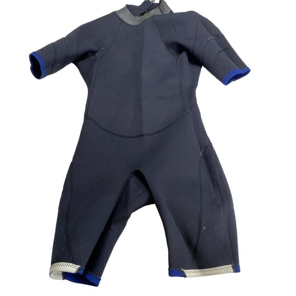 Xcel Axis 2mm Hydroflex Shorty Wetsuit Size Small Navy Gray Nylon Back Zipper - Picture 5 of 16